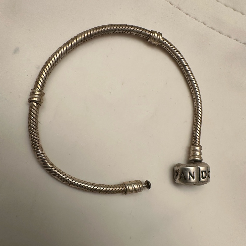 Pandora Silver Rope Chain Bracelet with Branded Clasp 6 inch